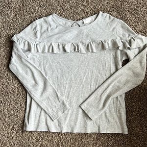 Ruffled Grey Long-sleeve Shirt